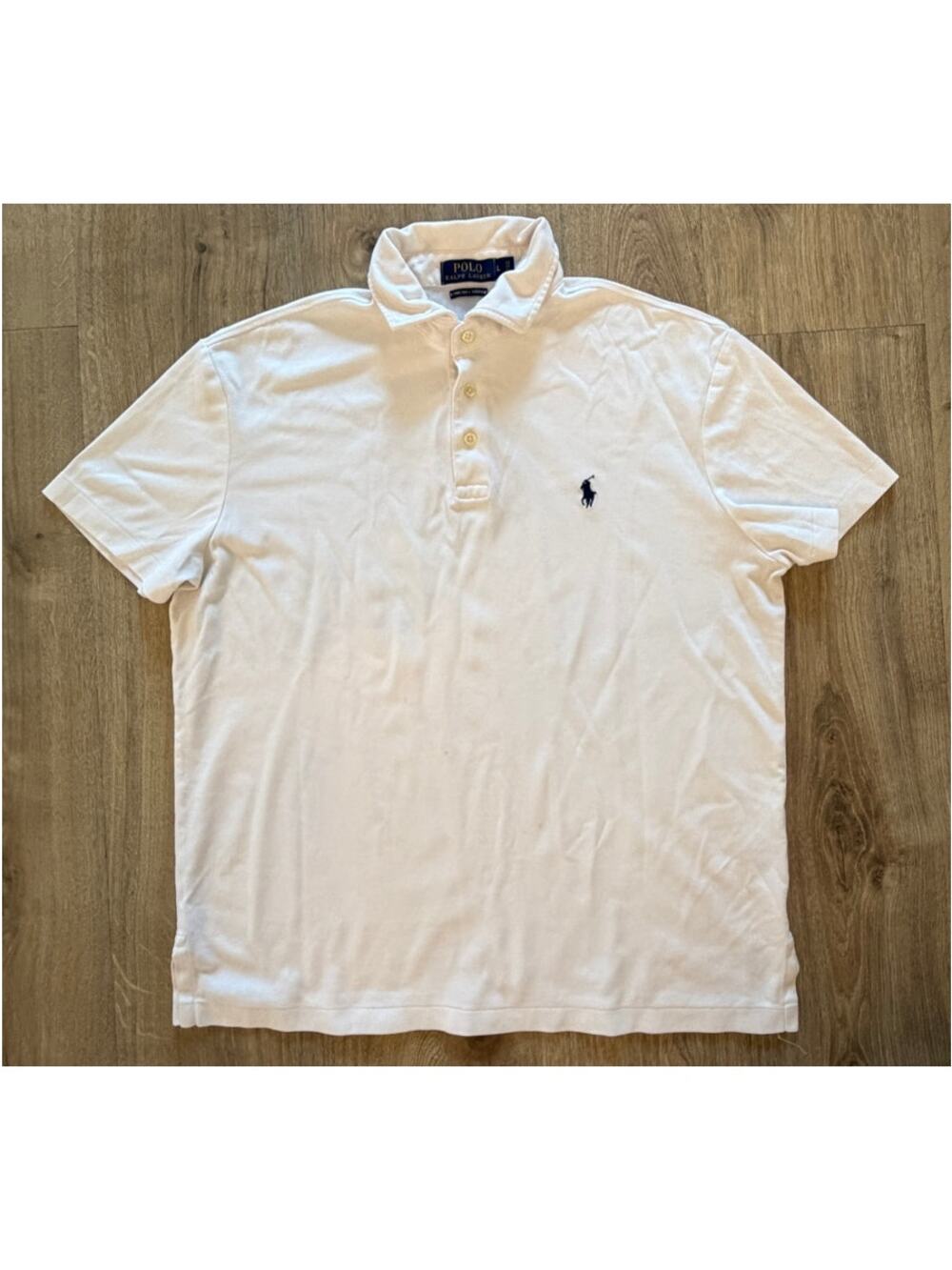 Polo Ralph Lauren Soft Touch Polo Shirt Mens Large White Short Sleeve Cotton